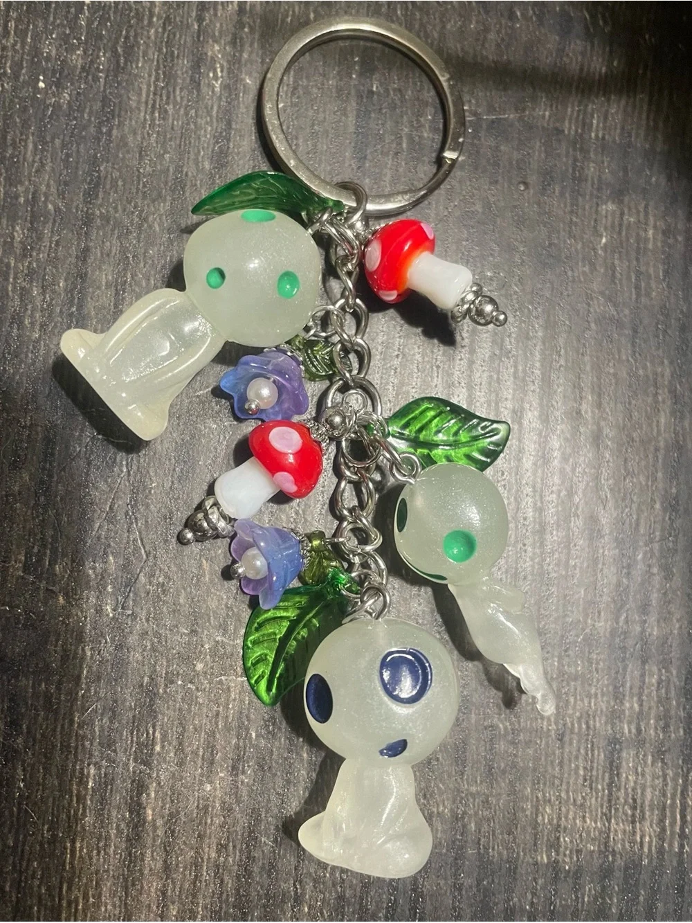 Hand Crafted Kodama Tree Spirits Keychain Purse Charm
